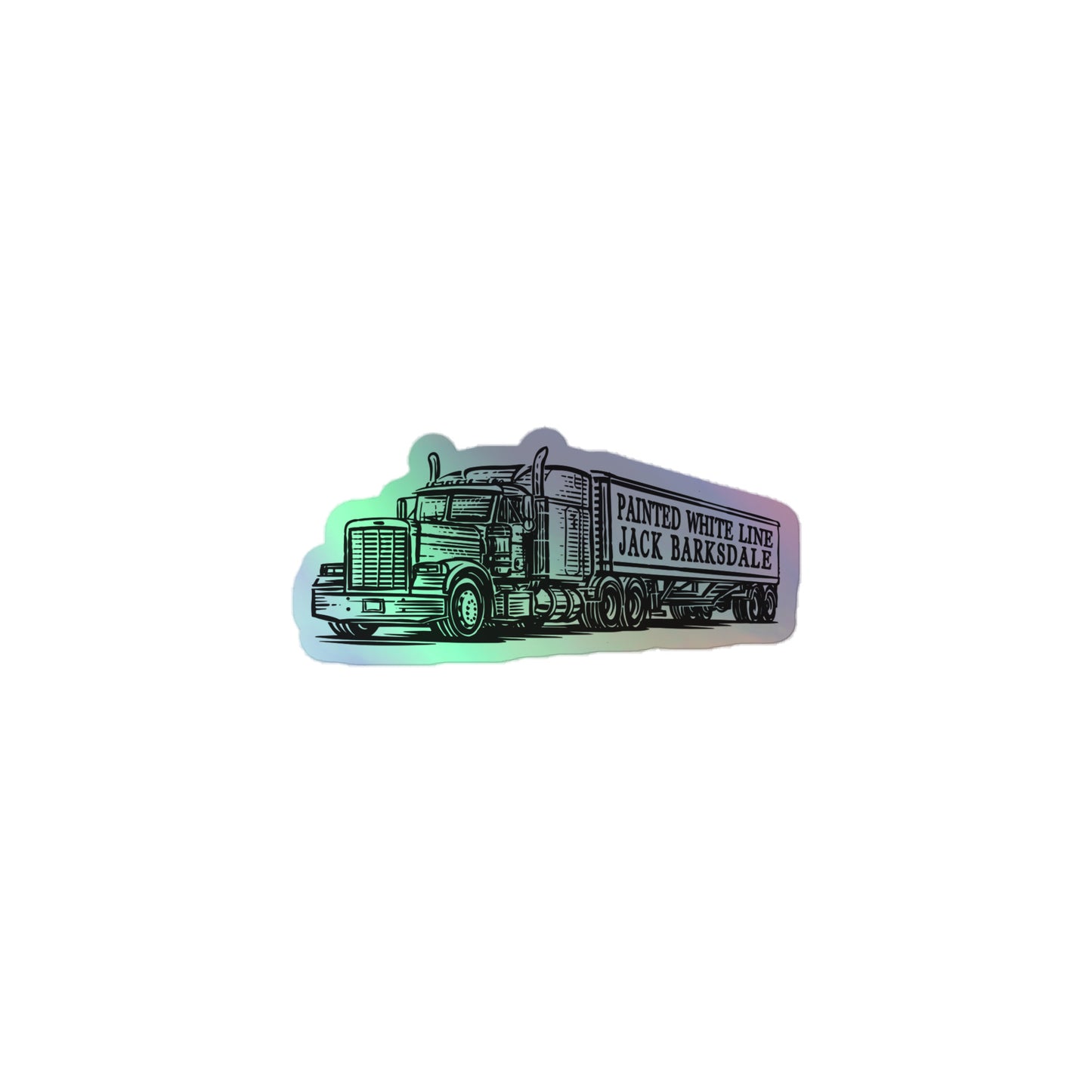 Painted White Line Holographic Sticker