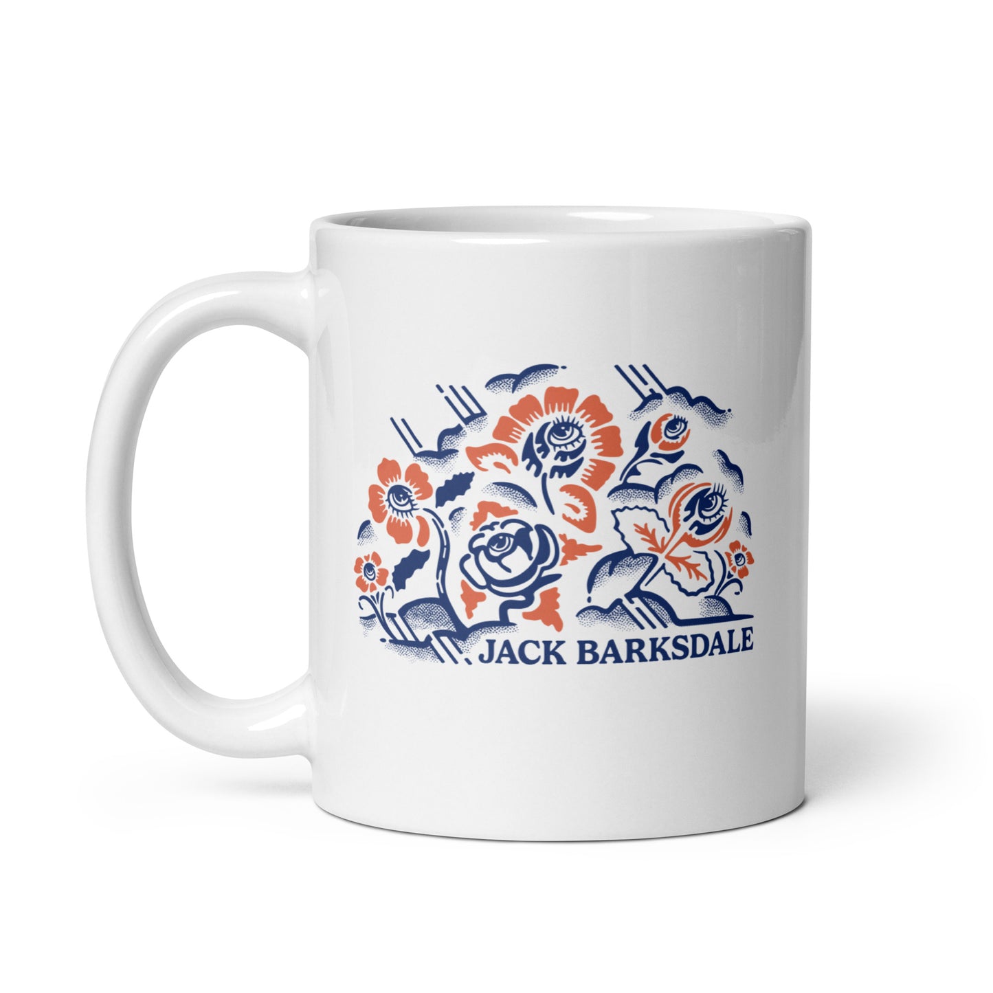Flowers White Glossy Mug