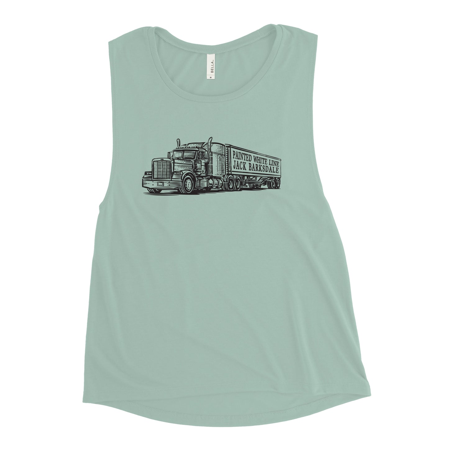 Painted White Line Women's Muscle Tank