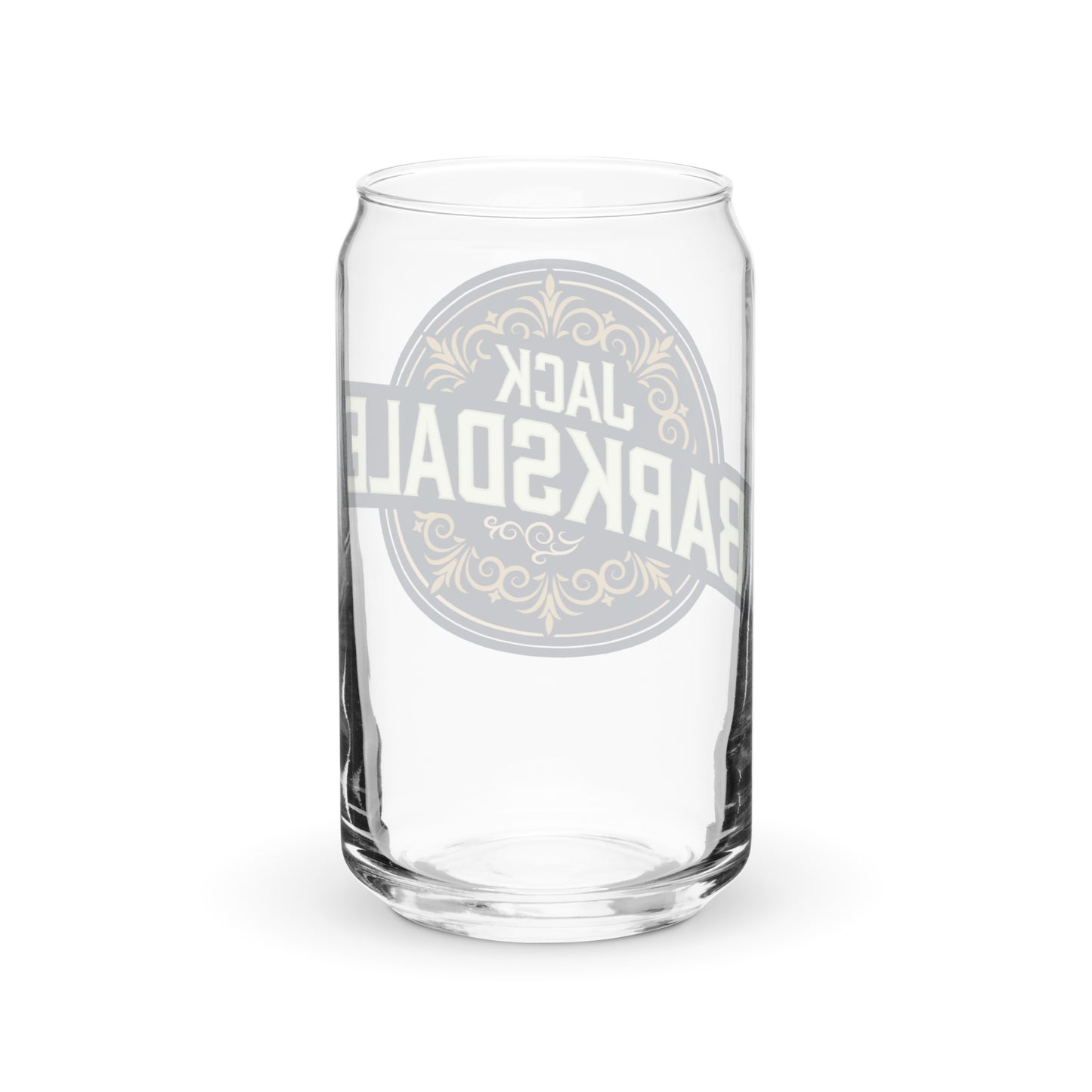 Jack Barksdale Round Logo Can-Shaped Glass