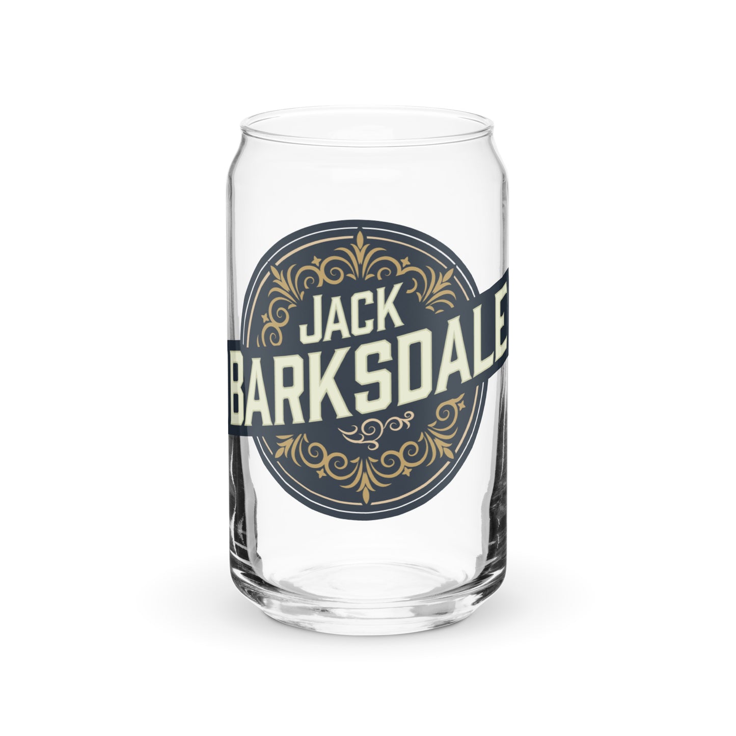 Jack Barksdale Round Logo Can-Shaped Glass