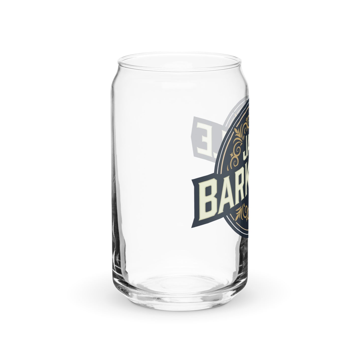 Jack Barksdale Round Logo Can-Shaped Glass