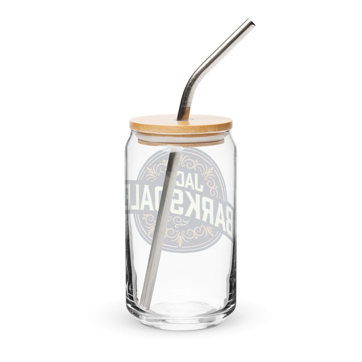 Jack Barksdale Round Logo Can-Shaped Glass