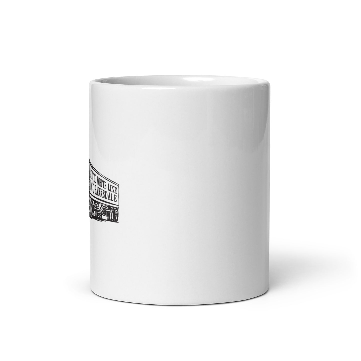 Painted White Line White Glossy Mug