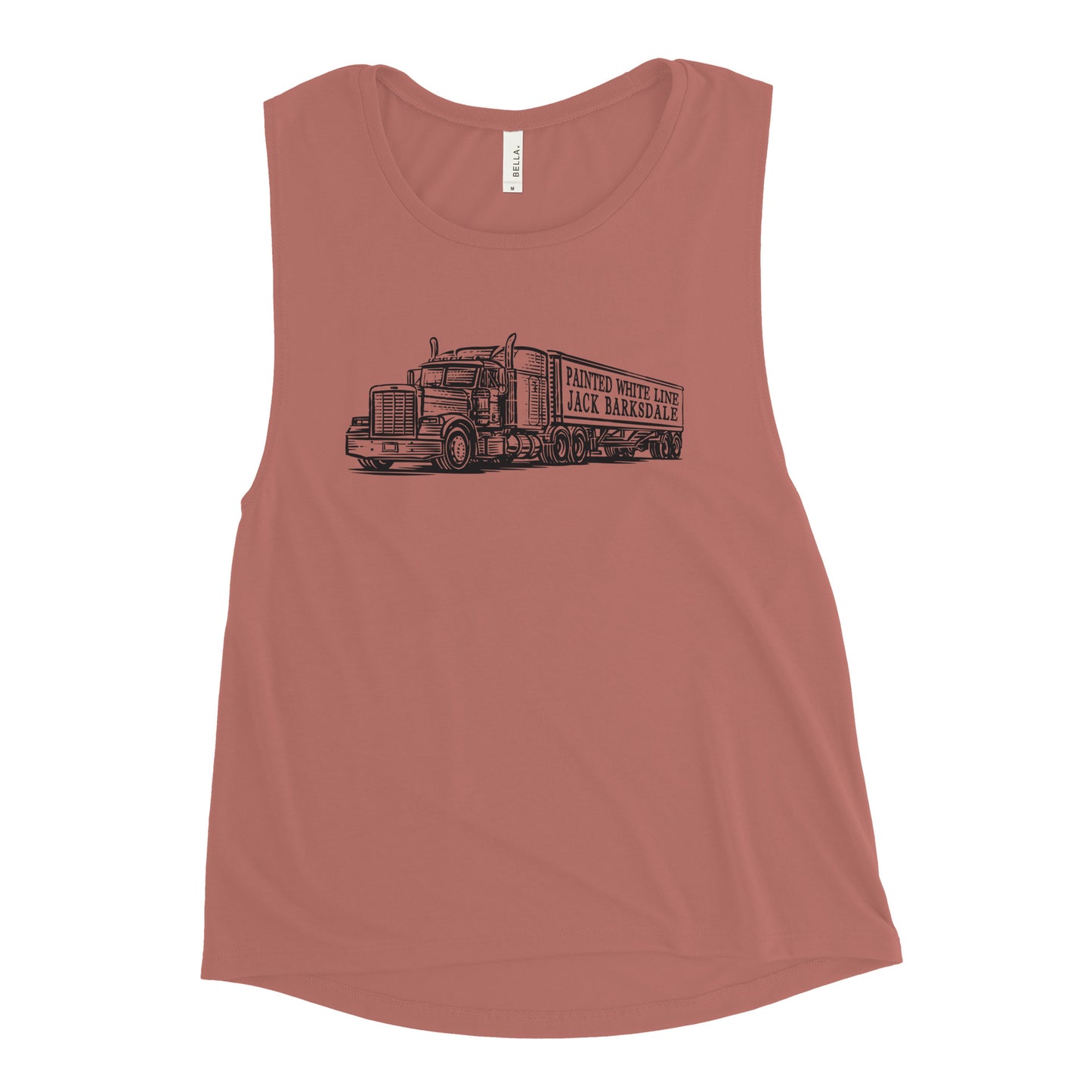 Painted White Line Women's Muscle Tank