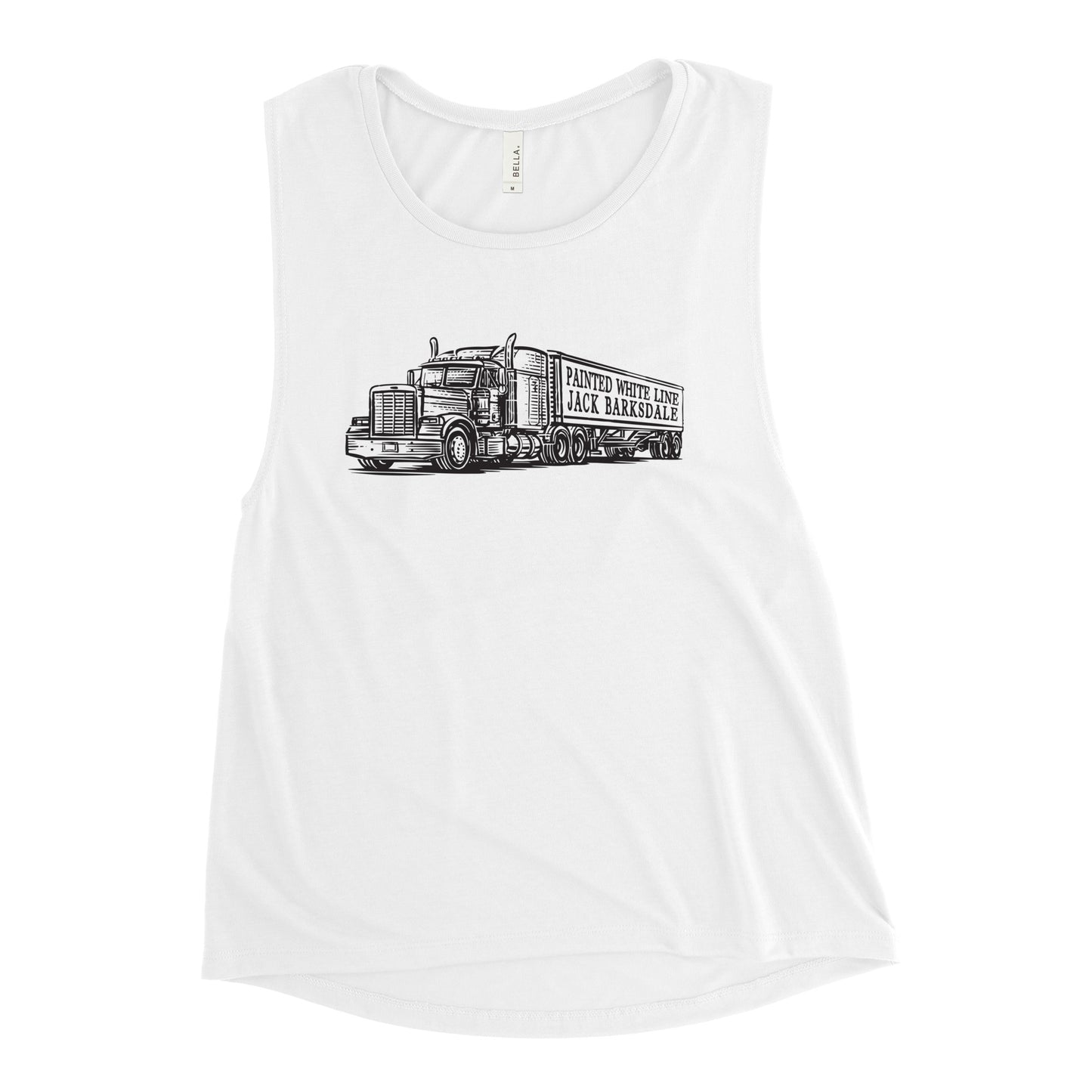 Painted White Line Women's Muscle Tank